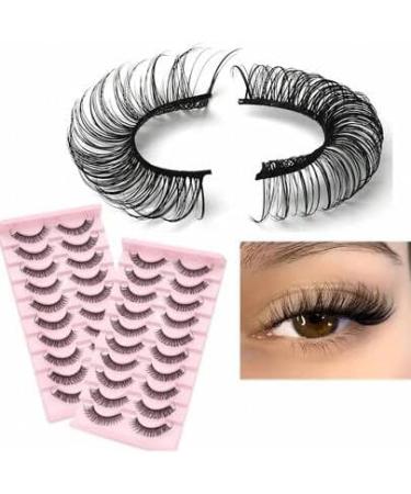 Strip Lashes False Lashes Thin Light Weight Natural Look Clear Band Wispy Faux Mink Russian Strip Lashes D Curl 3D Crisscross Multi-Layers False Fake Eyelashes - Buy Online on GoSupps.com