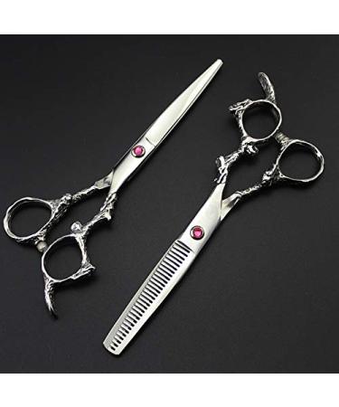 Hair Cutting Scissors 6 Inch Professional JP 440c Steel Silver Dragon Handle Hair Scissors Haircut Thinning Barber Hair Cutting Shears Hairdressing Scissors Set