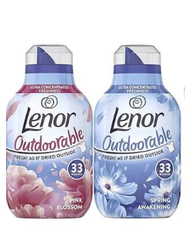 Bundle Outdoorable Ultra Concentrated Fabric Conditioner 33 Washes 462ml Pink Blossom + 33 Washes 462ml Spring Awakening
