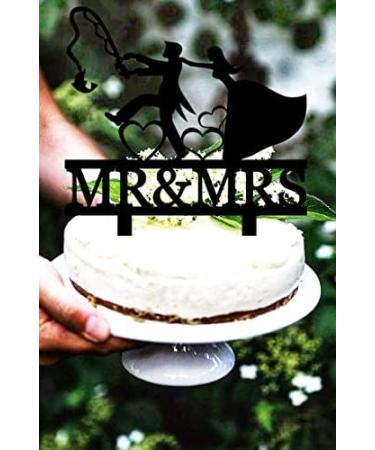 Fishing Wedding Cake Topper Funny Mr and Mrs Cake Topper - The Bride is Catching The Fishing Groom From Behind Funny Fishing Bride and Groom Cake Topper - Buy Online on GoSupps.com