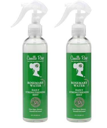 Camille Rose Rosemary Water Daily Strengthening Mist with Peppermint and Rosemary Essential Oils to Strengthen Strands and Promote Hair Growth for all Hair Types 8 fl oz (Pack of 2) 8 Ounce (Pack of 2)