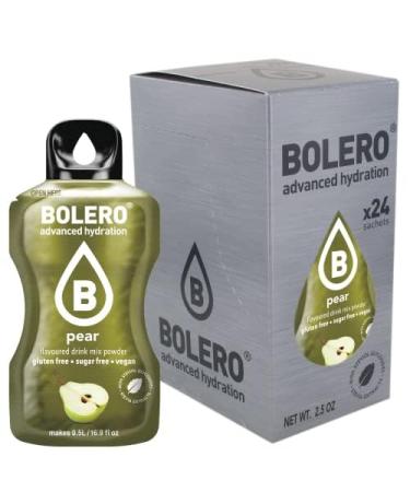 Bolero PEAR 24x3g | Sugar-free juice powder, sweetened with stevia + vitamin C | for children and athletes | gluten-free, vegan | pear flavor