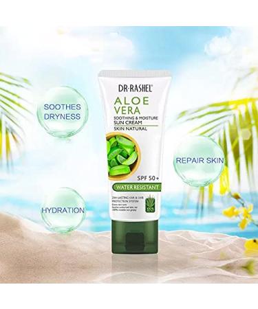Dr Rashel Aloe Vera Sun Cream SPF 50+ 60g - Water Resistant, Soothing & Moisturizing - Buy Online on GoSupps.com