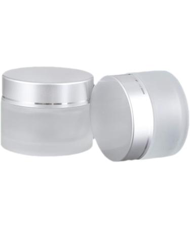 Buy 50ml Matte Glass Cream Cans - 4pc Set with Silver Lids | Ideal for Cosmetics Lotions Essential Oils & Travel | Empty Glass Containers - Buy Online on GoSupps.com