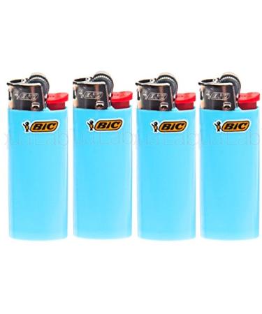 Lot of 4 BIC Mini Baby Blue Lighters