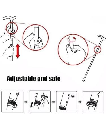 Buy Foldable Walking Sticks for Seniors - Adjustable T-Handle Walking Aids for Men & Women | Stylish Black & Violet Flower Designs - Buy Online on GoSupps.com