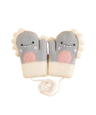 YLYMWJ Toddler Mittens on String Thicken Fleece Knit Gloves Cartoon Magic Gloves Thermal Outdoor Mittens for Newborn Infant Aged 1-4 12*7cm/4.7*2.7inch Grey