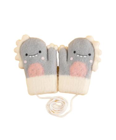 YLYMWJ Toddler Mittens on String Thicken Fleece Knit Gloves Cartoon Magic Gloves Thermal Outdoor Mittens for Newborn Infant Aged 1-4 12*7cm/4.7*2.7inch Grey