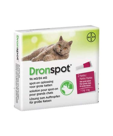 Dronspot Spot On Wormer for Large Cats - 5 to 8kg - 2 pipettes 2 pipettes Large Cats (5-8kg)