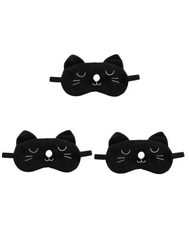 Beaupretty 3 Pcs Sleep Mask Eye Sleeping Eye Cover for Sleeping Cat Sleeping Mask Sleeping Eye Shade Eyeshadow Plane Eye Cover Plush Eye Cover Panda Mask Goggles Travel Cover Eyes Polyester