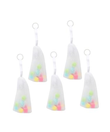 FRCOLOR 5pcs Soap Bags for Shower Mesh Bar Soap Holder Travel Soap Bags Cellophane Cleaning Foaming Net Soap Saver Bag Drying Soap Pouch Soap Drawstring Pouch Bubble Net Soap Sack Simple 8X24cm As Shown