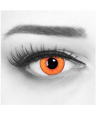 Meralens Orange Contact Lenses - Overwatch Tracer Circle Lenses for Halloween Mardi Gras & Cosplay | 1 Pair Opaque Includes Free Lens Case - Buy Online on GoSupps.com