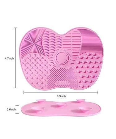Silicone Makeup Brush Cleaning Mat Set - Includes 2 Makeup Puffs for Easy Cleaning - Buy Online on GoSupps.com