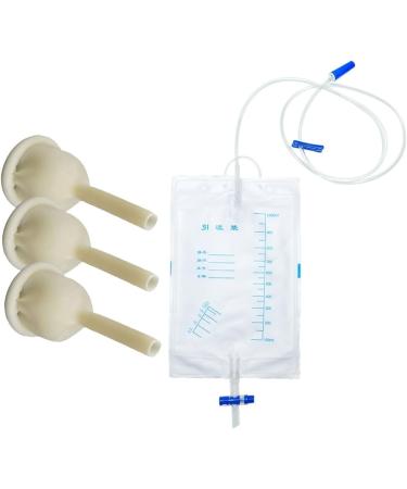 Condom catheter of external self -taught set 10PCs urinal condom for men 2PCs 1000ml urine bag (35mm/1.38inch) 10PCs (35mm) + 2PCs (1000ml)