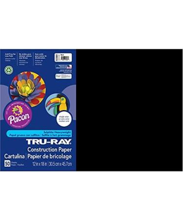 Tru-Ray 103061 Sulphite Construction Paper 12x18 Inches Black 50 Sheets - High-Quality Craft Paper - Buy Online on GoSupps.com