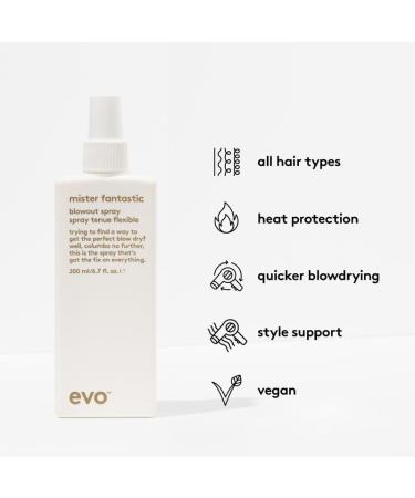 EVO Mister Fantastic Blowout Spray - Improves Style Builds Body & Reduces Blow-Drying Time - Heat Protection Styling Spray 6.8 Fl Oz (Pack of 1) - Buy Online on GoSupps.com