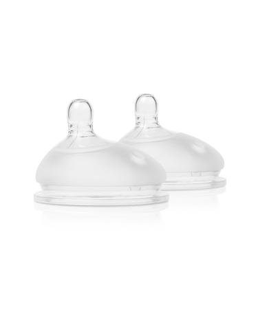 Olababy Gentle Bottle Silicone Replacement Nipple 2 Pack (0-3 Months/Slow Flow))
