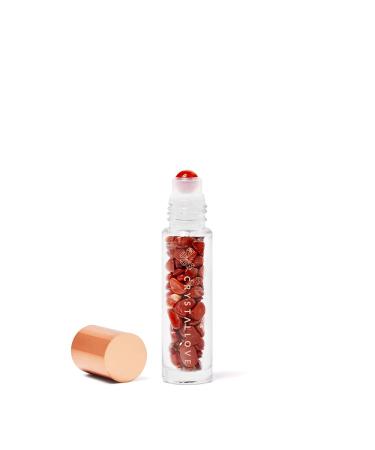 CRYSTALLOVE Bouteille d'huile 10 ml - Jaspis Red - Cristaux d'huile Rollon pour huiles parfums cosm tiques massages - Bouteilles d'huile essentielle en verre - Rouleau en verre rechargeable