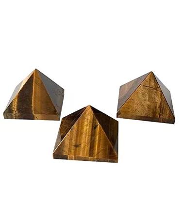 1pc 45mm Hand Carved Natural Quartz Crystal Reiki Tiger Eye Stone Pyramid Chakra Reiki Balancing