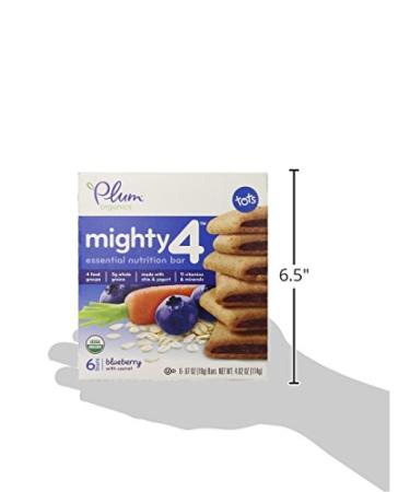 Plum Organics Tots Mighty Snack Bars - Blueberry Flavor (6 Bars, 0.67 oz each) - Nutritious Kids Snack - Buy Online on GoSupps.com