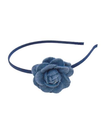 Bottone Blue Rose Headband for Woman Girls Taking Photo Ponytail Bangs Hair Clip -slip Headbands Sweet Hairband Yoga Supplies Light Denim Blue Hea