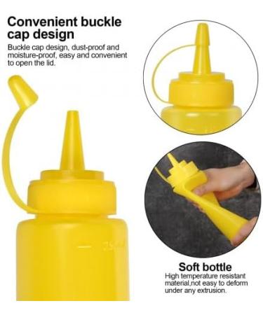 Cozlly Condiment Bottle 3 Pcs Sauce Bottle with Cap Squeeze Bottle 250 ML for Condiments Seasonings Ketchup Mustard Mayo Olive Oil (Red + White + Yellow) - Buy Online on GoSupps.com