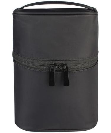 Lmoikesz Round Bag Storage Solid Spacious Travel Organizer for Toothpaste Toothbrush and Skincare Black & Red - Buy Online on GoSupps.com