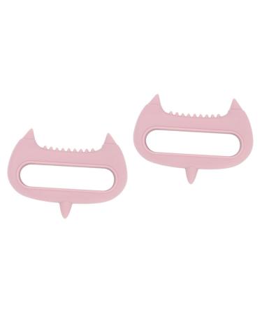 Frcolor 2st acupuncture massage device Hand massager Head massage roller comfortable head massage device Massage device for the stimulation of the scalp wood multifunction pebble gel