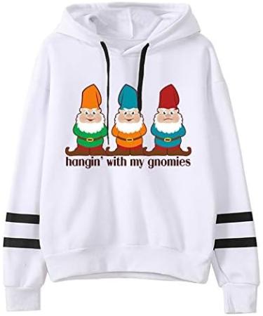 Bigfanshu in Women's Clothing Fashion Casual Loose Long Sleeve Striped Print Sweatshirt Tops White - Buy Online on GoSupps.com