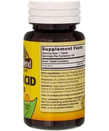 Nature s Blend Folic Acid 1000mcg Tablets 100 Count (6 Pack) - Buy Online on GoSupps.com