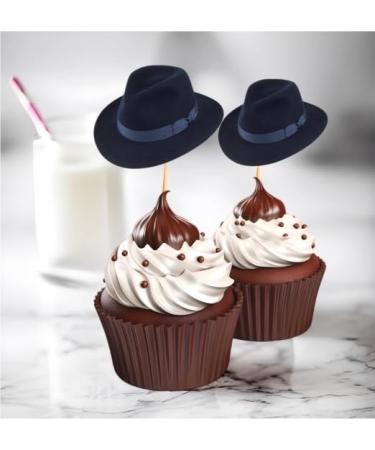 Bar Mitzvah - Wedding Hat Cupcake Decorations - Cupcake Toppers - Toothpick - Pack Of 16