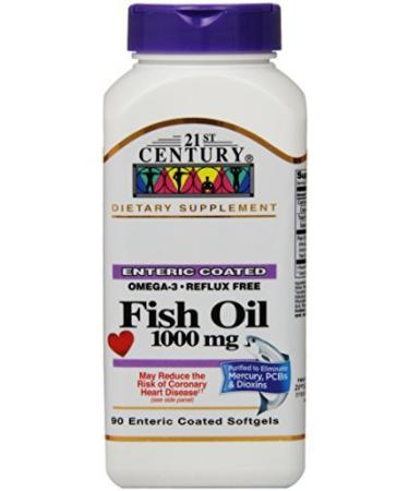 21st Century Fish Oil 1000 Mg Enteric Coated Softgels 90-Count