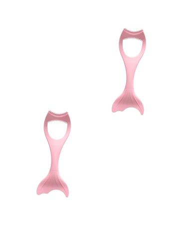 Ipetboom 2pcs Portable Lash In Girl Lower Mascara Girls Wear-resistant Winged Stencil Stamp Tips Tool 15X5.7CMx2pcs Pinkx2pcs