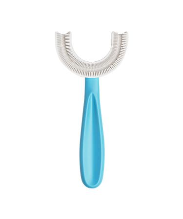 soobei Kids U-Shaped Toothbrush Food Grade Soft Silicone Brush Head  360  Oral Teeth Cleaning Design for Toddlers and Children (6-12Ages Blue)