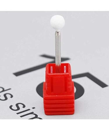 Burr Stone Ceramic Spherical Nail Drill 3/32"Electric Manicure Accessories Lot Plastic Base Sent Randomly - (Color: White)