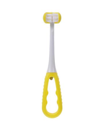 SUICRA Toothbrushes 1 piece u-type toothbrush manual toothbrush soft bristle toothbrush (Color : Yellow)