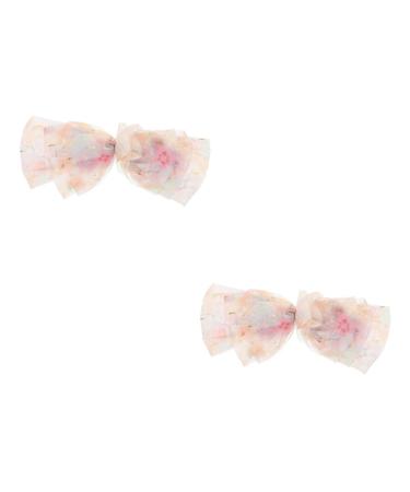 FRCOLOR Ribbon spring clip bow hair slides hair bows barrettes bow french barrette hair bow clip ponytail holder clip girls hair barrette ribbon hair clip bow tie fabric France Fabric