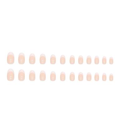 Justotry 24 Glossy Almond Press-On Nails | Short White French & Nude Oval Acrylic Artificial Nails for Women - Buy Online on GoSupps.com