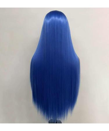 VEBONNY Royal Blue Synthetic Lace Front Wig - Silky Long Straight Hair for Women | Midnight Sapphire -825 - Buy Online on GoSupps.com