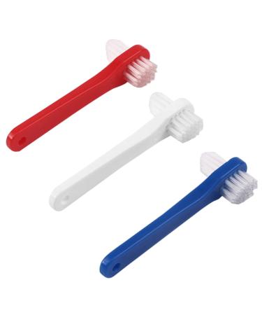 GLEAVI Dental Brush Dental Duty 3pcs Hard Denture Brush Toothbrush Cleaning Brush Multi-Layered Bristles Portable Denture Double Sided Brush Denture Care Dental Brush Dental Duty