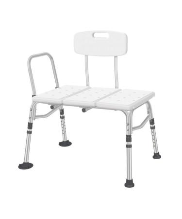 Tub Transfer Stool with Reversible Backrest Heavy Duty Tub and Shower Transfer Stool Adjustable Handicap Shower Bench for Elderly Bariatric Patients