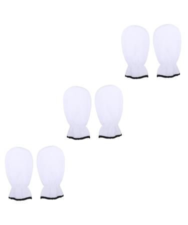 FRCOLOR 3 Pairs Exfoliating Hand Mask Hand Softening Gloves Hand Gloves Gloves Guantes Desechables Beauty Care Gloves Hydrating Gloves Essential Oil Polyester White Miss Care Bag