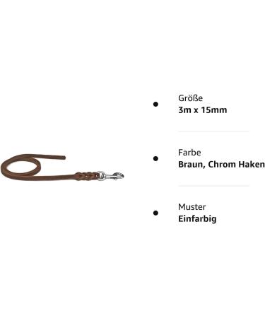 High-Quality Fat Leather Line - 1m 1.35m 2.20m 3m | Chrome or Brass Hooks 3m x 15mm Brown | International Shipping - Buy Online on GoSupps.com