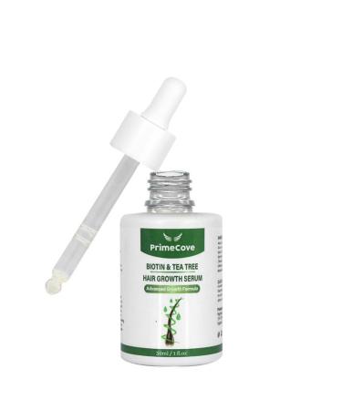 PrimeCove - Biotin & Tea Tree Hair Growth Serum (30ml) | Stimulate Growth Reduce Graying & Nourish Roots | Advanced & Natural Formula
