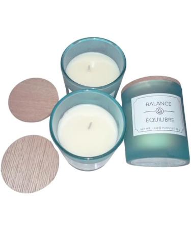 Shop Beautiful Aromatherapy Candles for Mother's Day - 3 Soft Scented Balance Equilibre Candles with Wood Lid in Teal Green - Buy Online on GoSupps.com