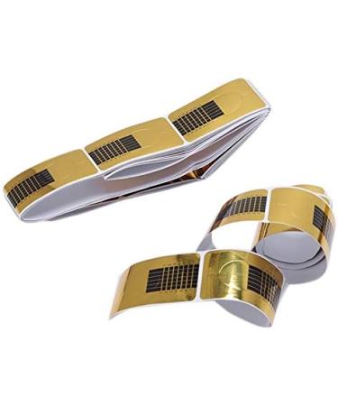 Xeodaun 100 x Golden Nail Art Tips Extension Forms Guide French DIY Tool Acrylic UV Gel - Buy Online on GoSupps.com