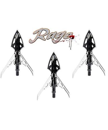 Rage Extreme 4 Blade Arrow Archery Broadhead, 100 Grain - 2 Pack