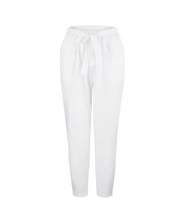 Party-perfect Lace-up Polyester Pants Suit for Women Plus Size (White XXXL) - Buy Online on GoSupps.com