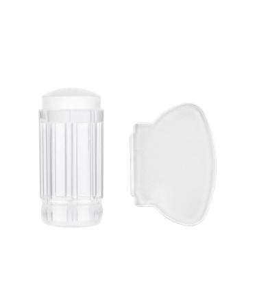 ccHuDE 2 Sets Silicone Nail Art Stamp Jelly Heads with Scraper Nail Stamping Kits for DIY Nail Decor Clear