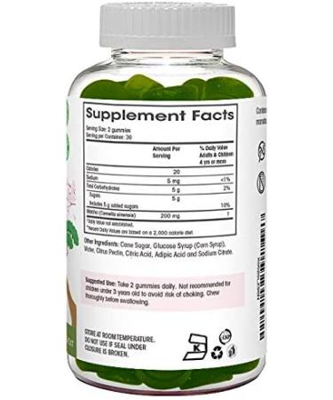 Matcha Green Tea Extract Gummy Vitamins with EGCG - Energy & Metabolism Boost, Weight Loss & Fat Burner - Vegan, Gluten-Free, Non-GMO, Kosher, Halal - 60 ct - Buy Online on GoSupps.com
